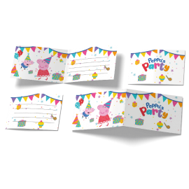 6 inviti Peppa Pig 240 x 80 mm