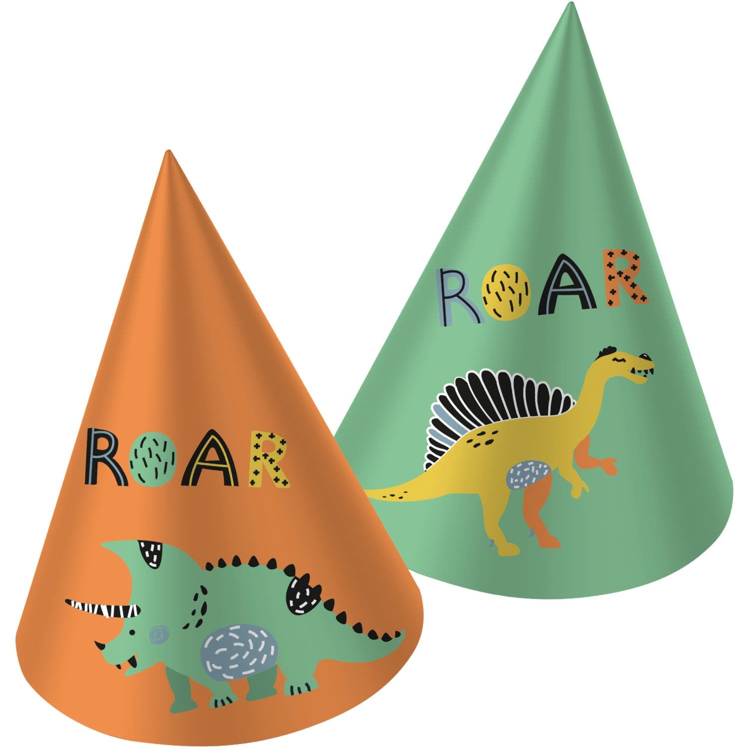 6 chapeaux de dinosaures en papier