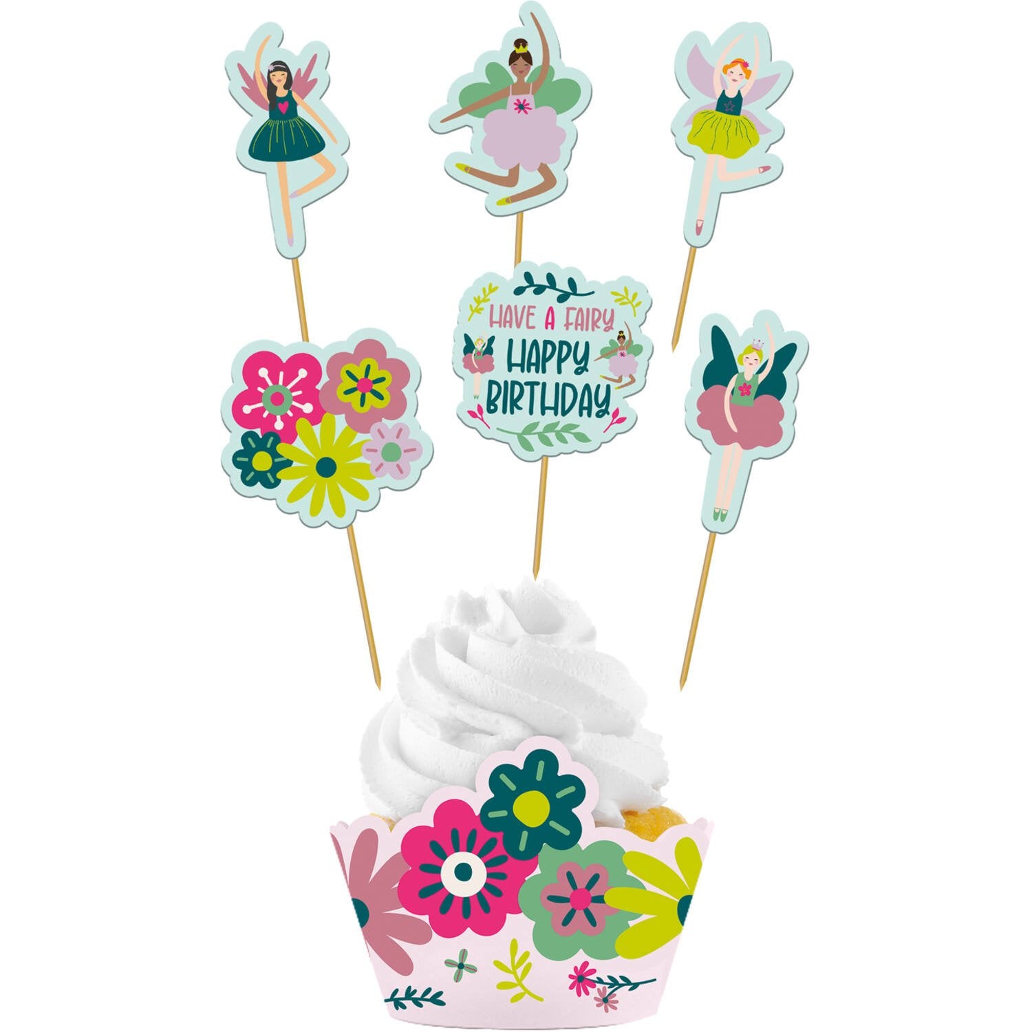 6 décorations de cupcakes féeriques