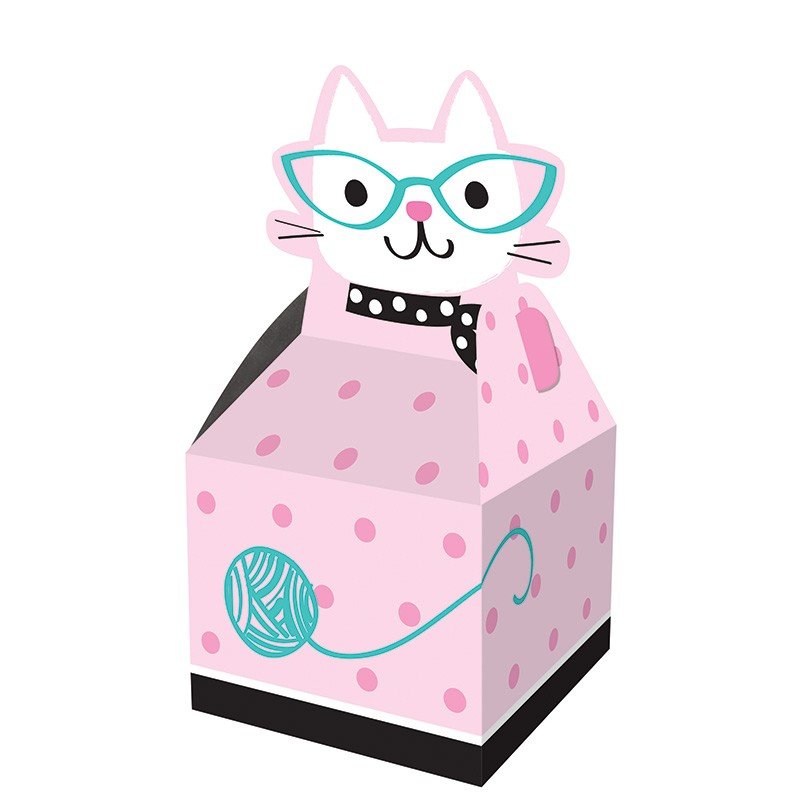 8 CAJITAS DE DETALLES 23 x 9 x 9 CM CATS PARTY
