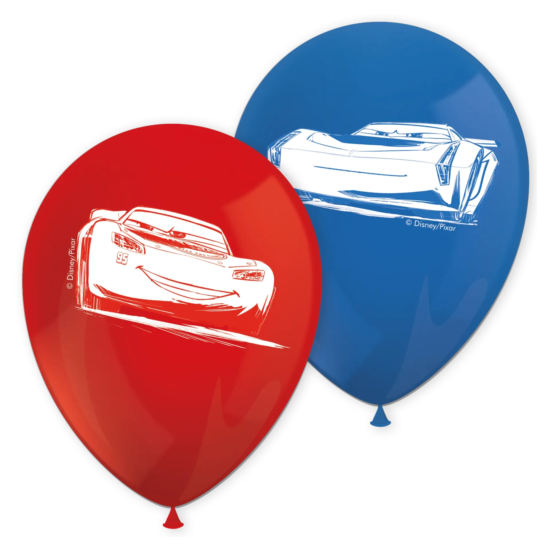 8 VOITURES BALLONS EN LATEX