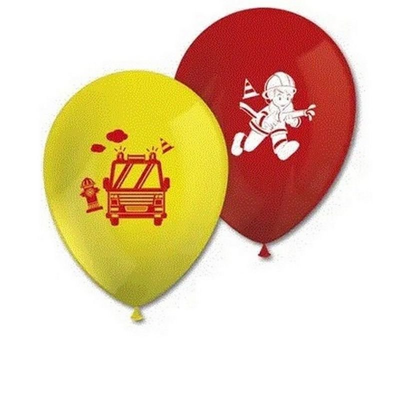 8 ballons en latex de pompiers