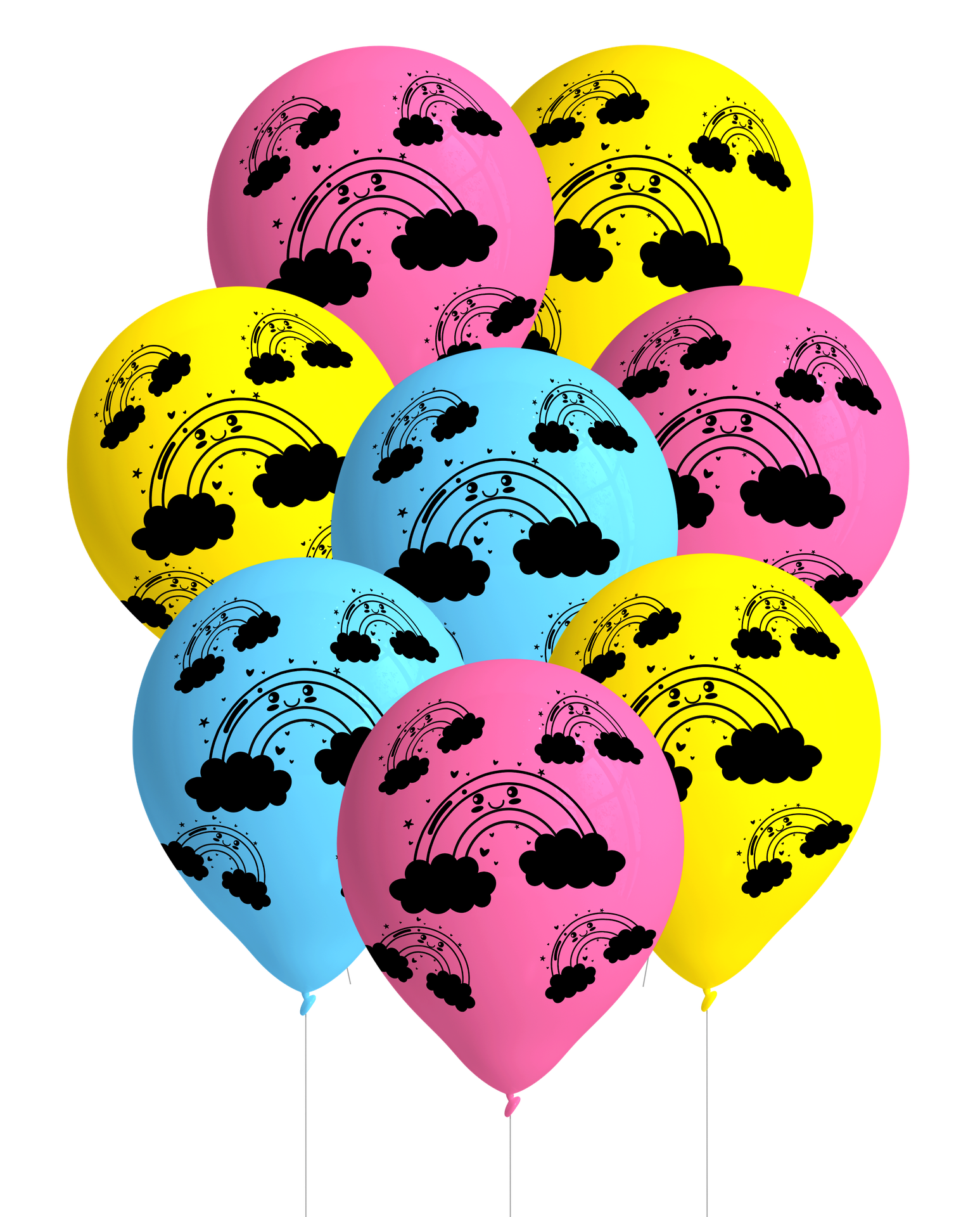 8 GLOBOS RAINBOW PARTY 27 CM