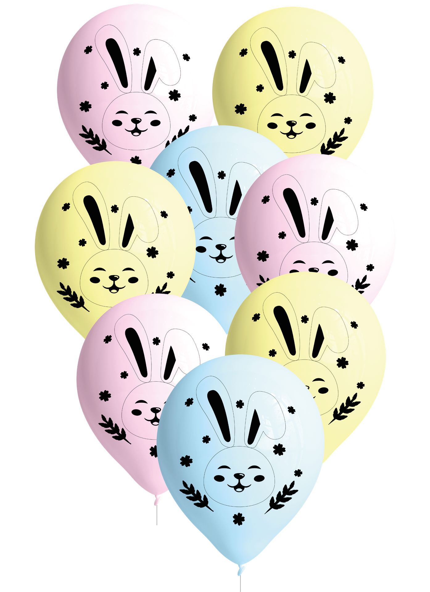 8 palloncini a forma di coniglietto da 27 cm