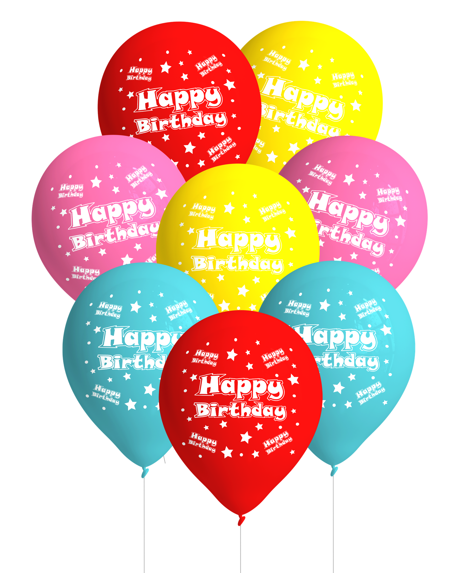 8 palloncini in lattice di buon compleanno