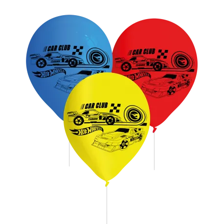 8 Globos Latex Hot Wheels