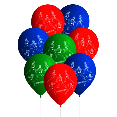 8 ballons en latex Power Rangers