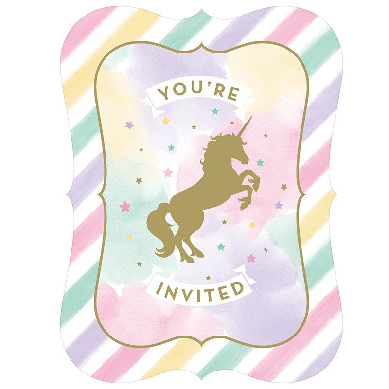 8 INVITI UNICORNO SPARKLE