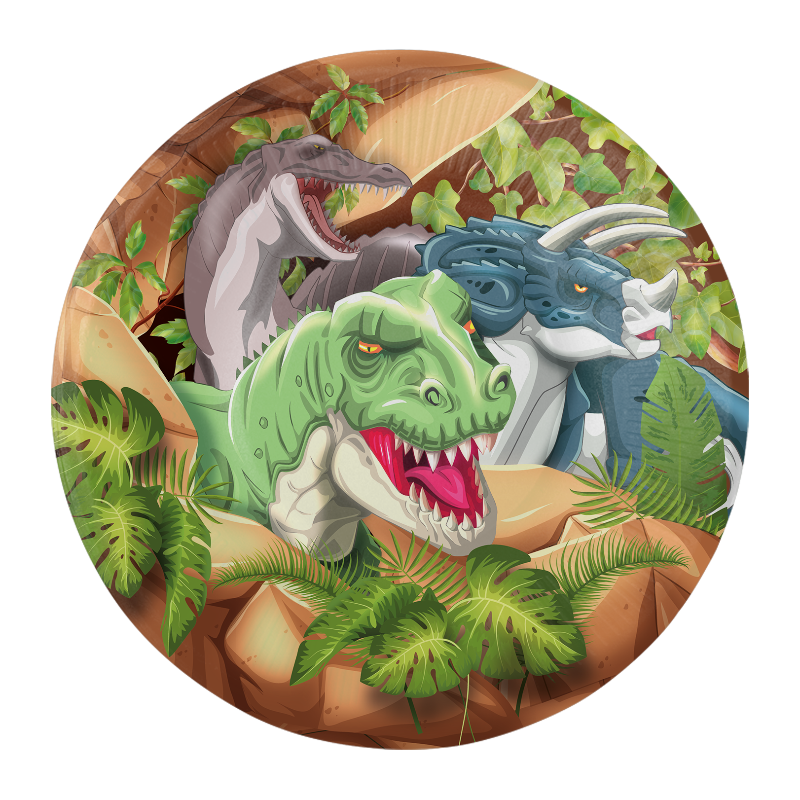 8 PLATOS 18 CM JURASIC DINO