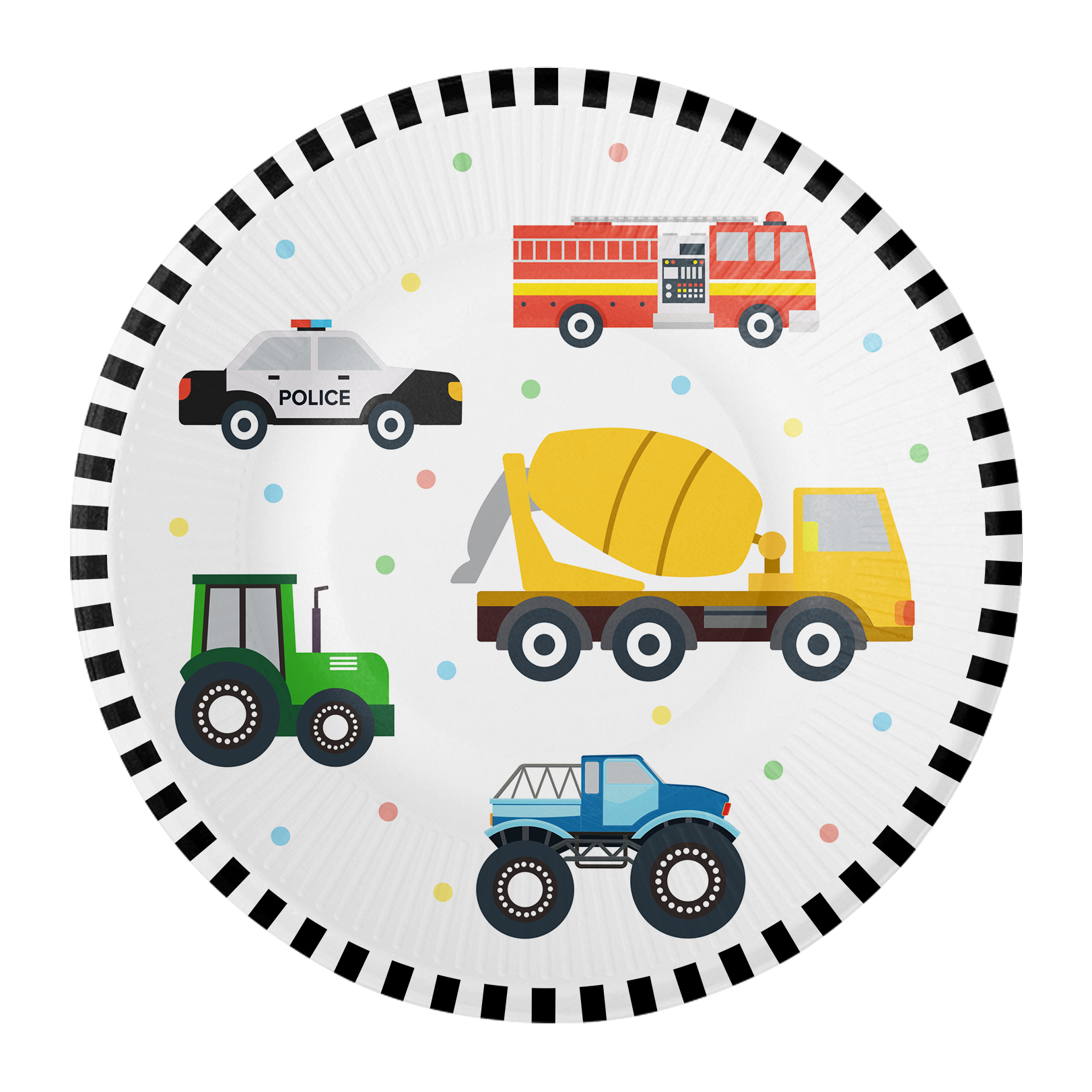 8 Platos 18 cm Traffic Party