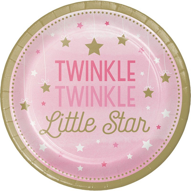 8 ASSIETTES 18 CM TWINKLE ONE LITTLE STAR - FILLE