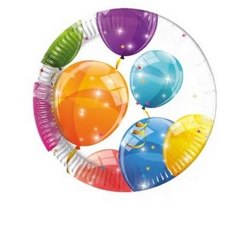 8 PIATTI 20 CM Palloncini Scintillanti