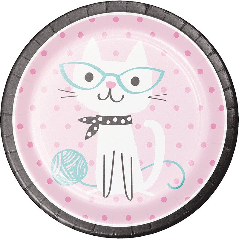 8 PLATOS 23 CM CATS PARTY