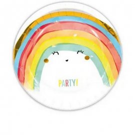 8 assiettes arc-en-ciel de 23 cm