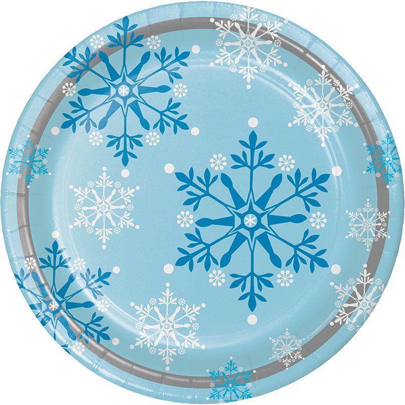 8 assiettes Flocons de neige 23 cm