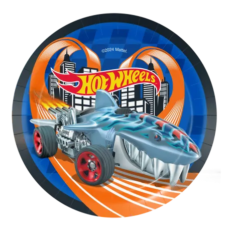 8 Platos 18 cm Hot Wheels