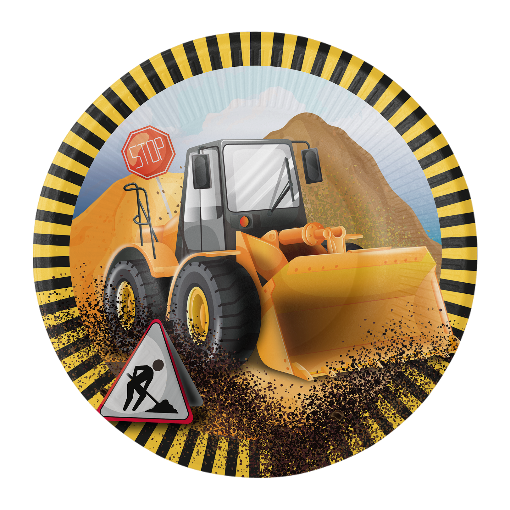 8 Platos 18 cm BIG DIG CONSTRUCCION