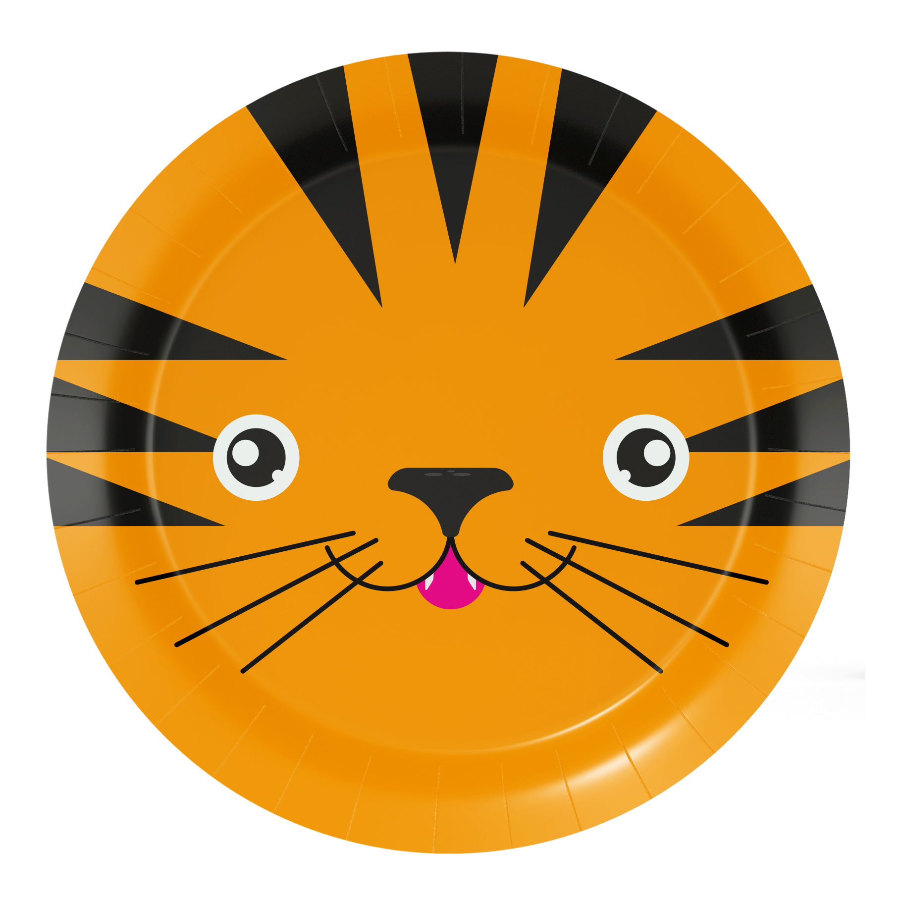 8 Platos 18 cm TIGER ANIMAL FACES