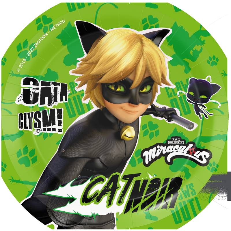 8 Platos 23 Cm Cat Noir