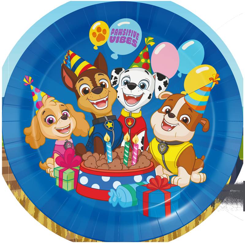 8 Platos 23 Cm Patrulla Canina