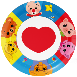 8 assiettes 23 cm Clown Plim Plim