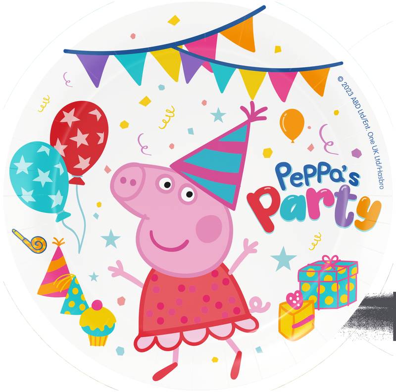 8 Platos 23 Cm Peppa Pig