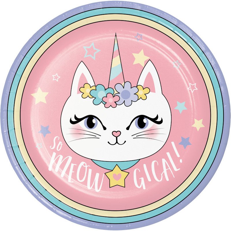 8 Piatti 23 cm SASSY CATICORN