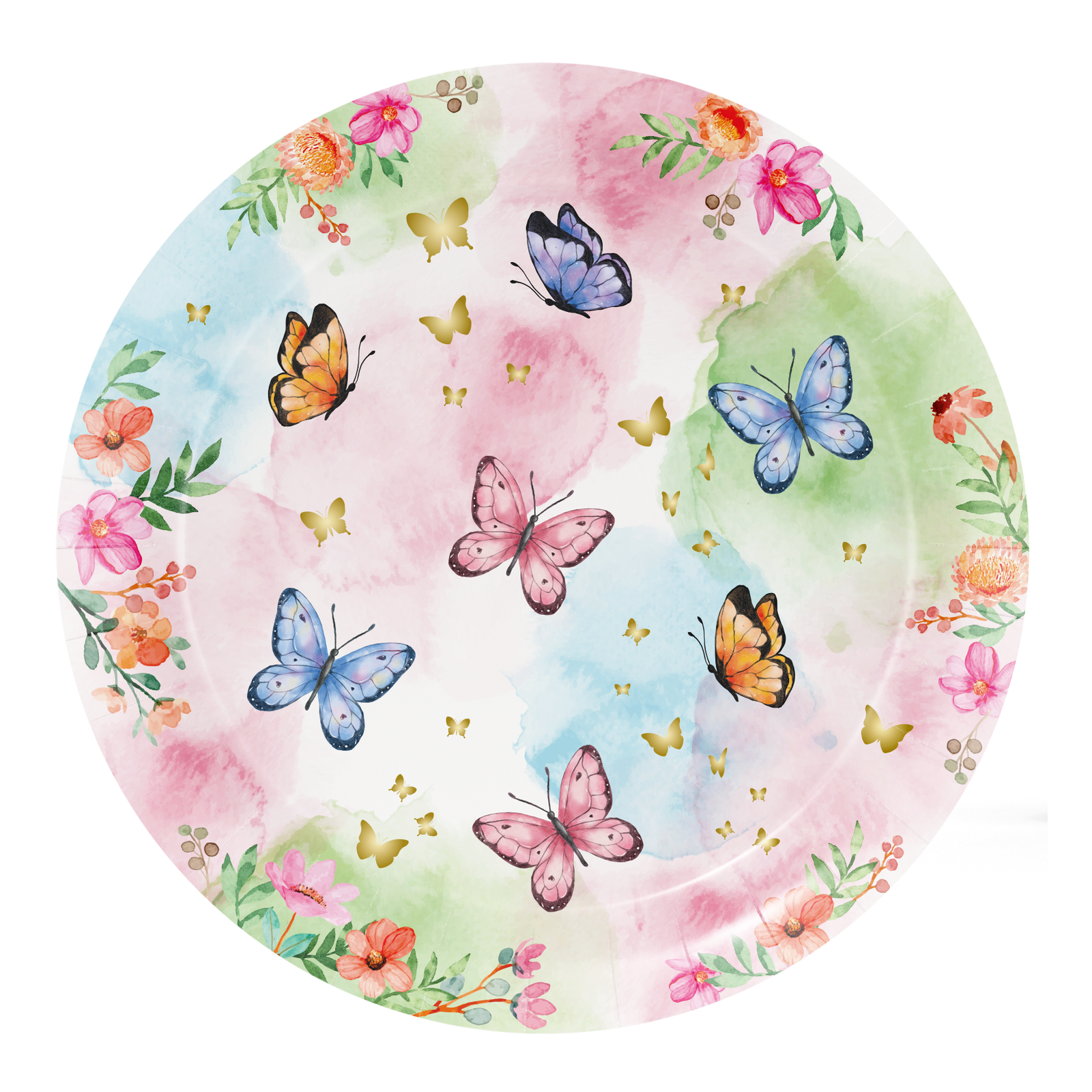 8 piatti scintillanti a forma di farfalla da 18 cm