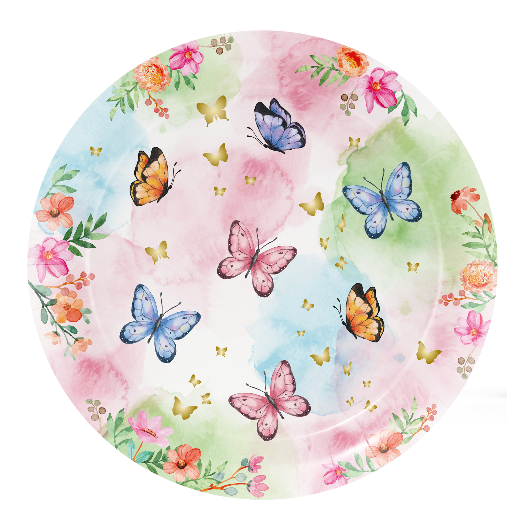 8 assiettes scintillantes papillon de 18 cm