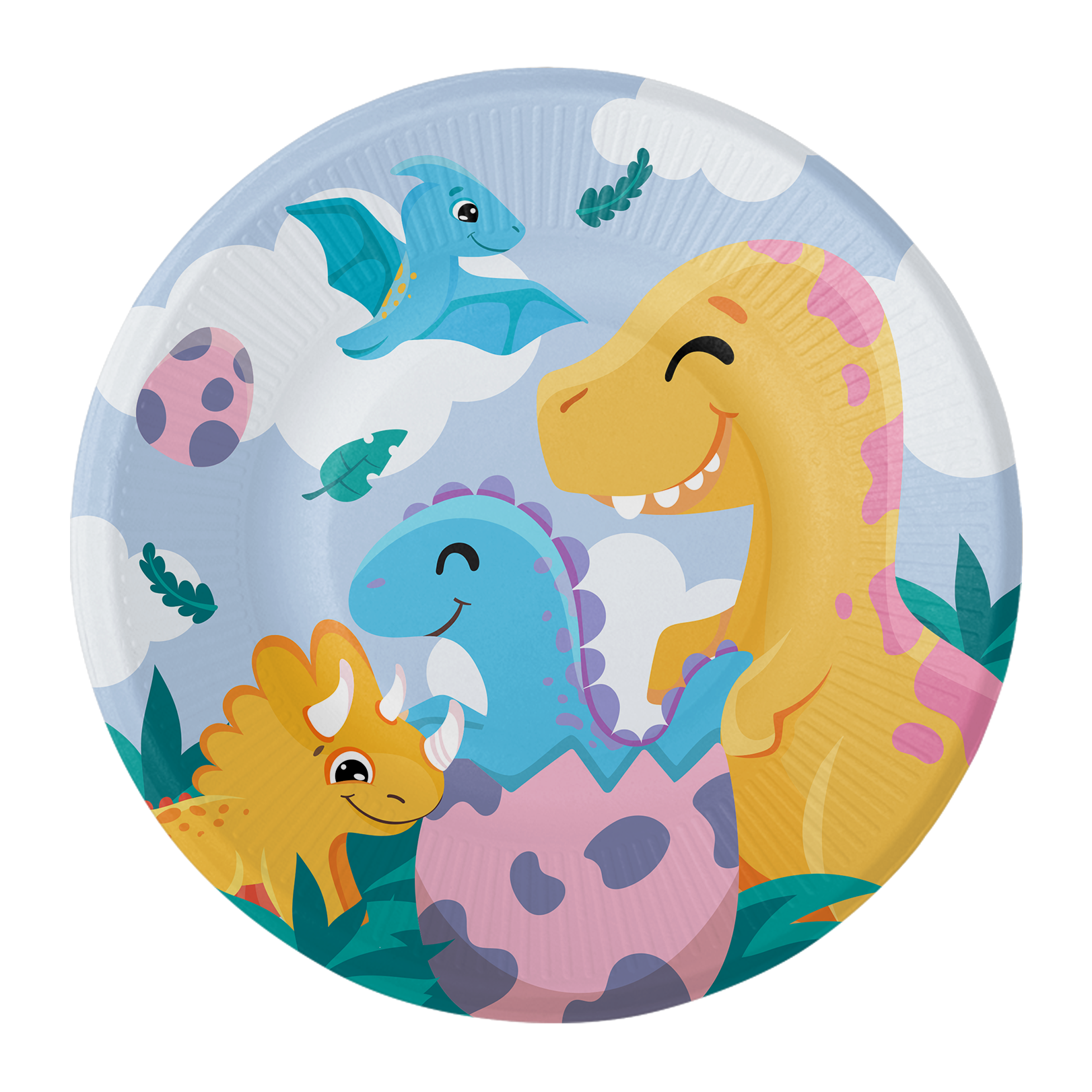 8 Platos Funny Dinosaurs 18 cm