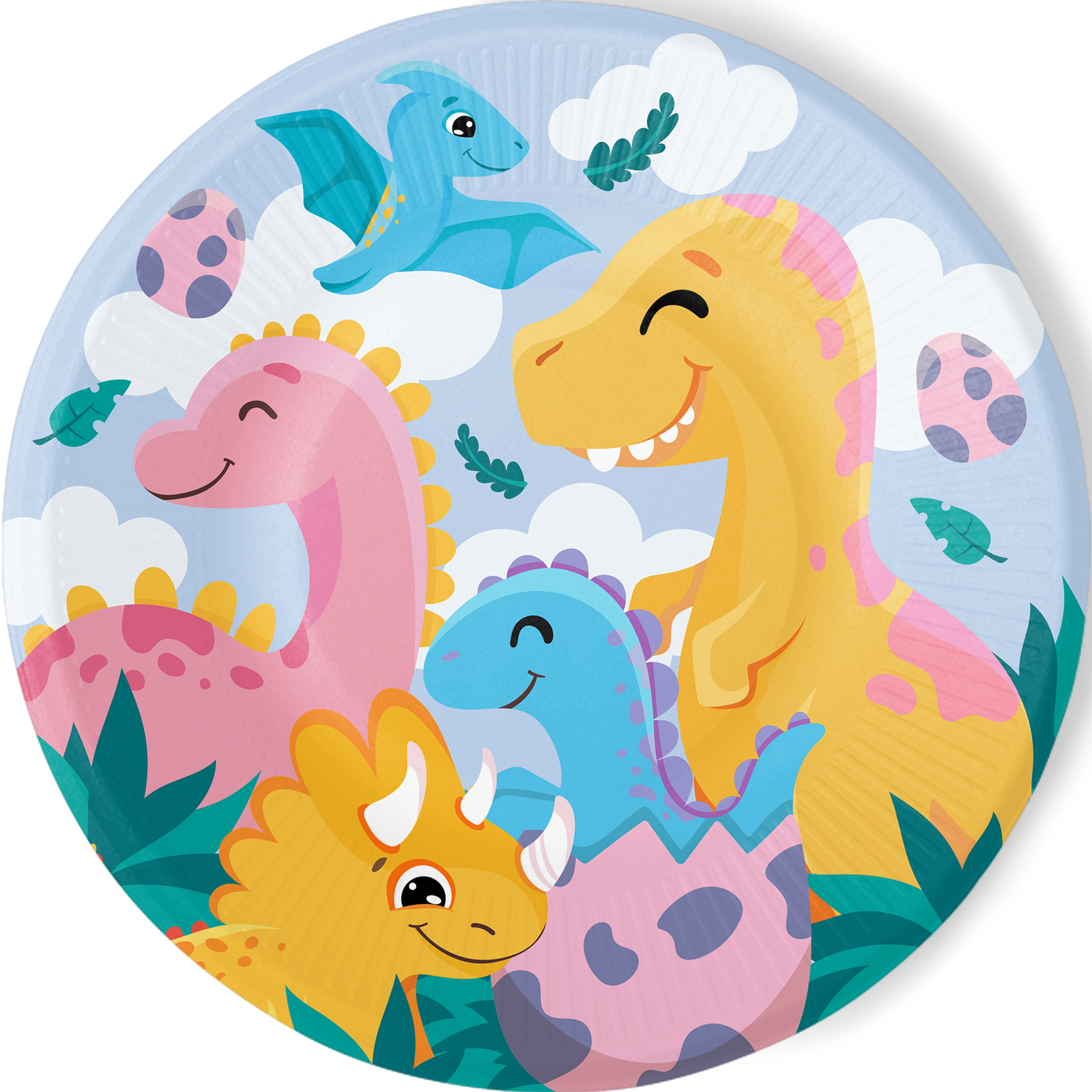 8 assiettes dinosaures amusantes de 23 cm