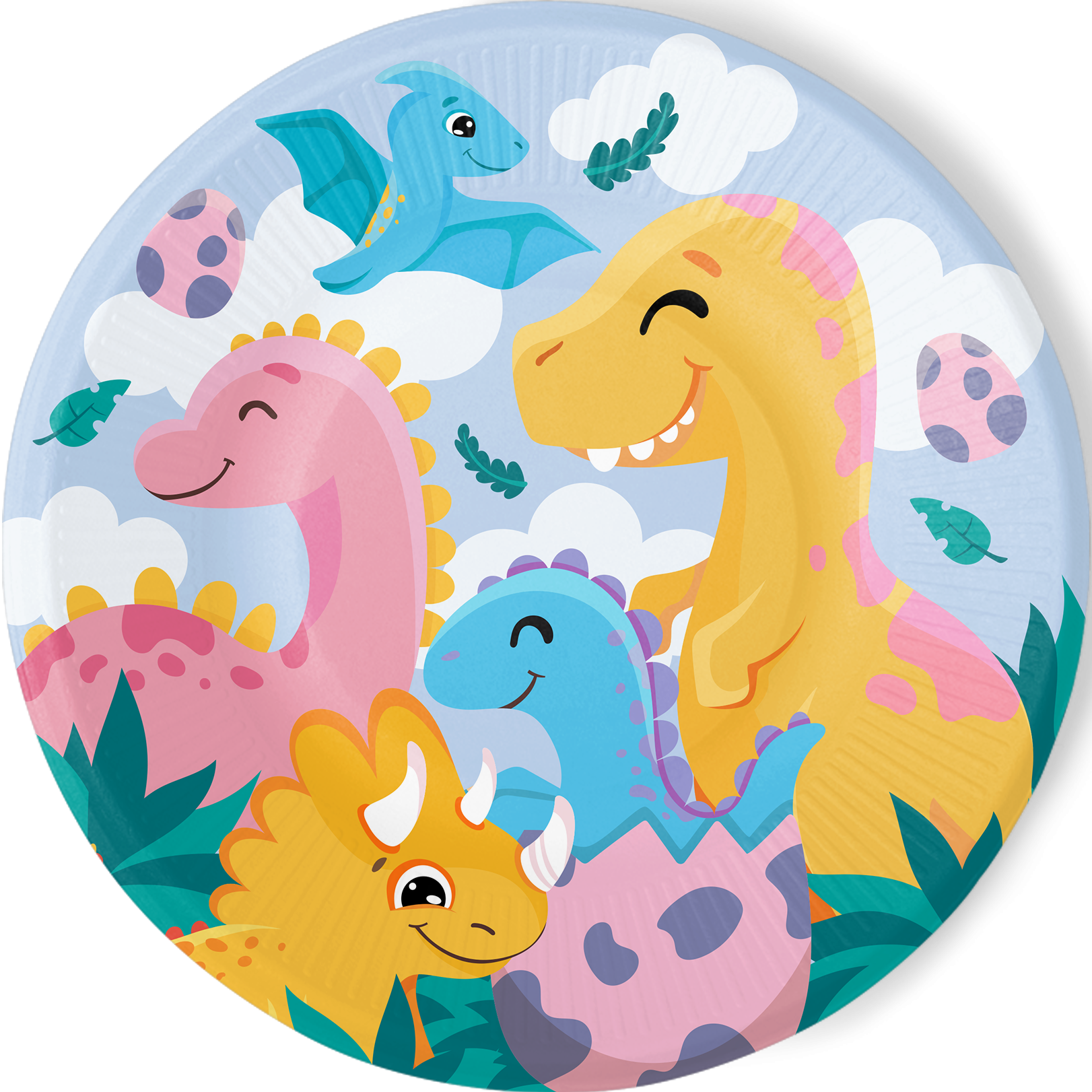 8 Platos Funny Dinosaurs 23 cm