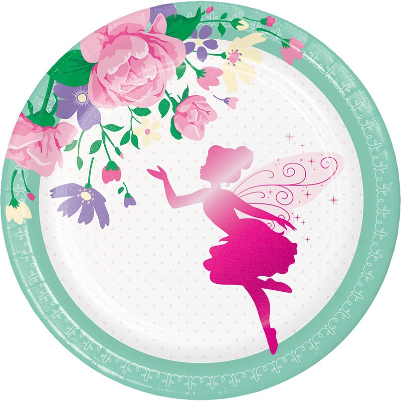 8 assiettes décoratives à motifs floraux féeriques, 18 cm