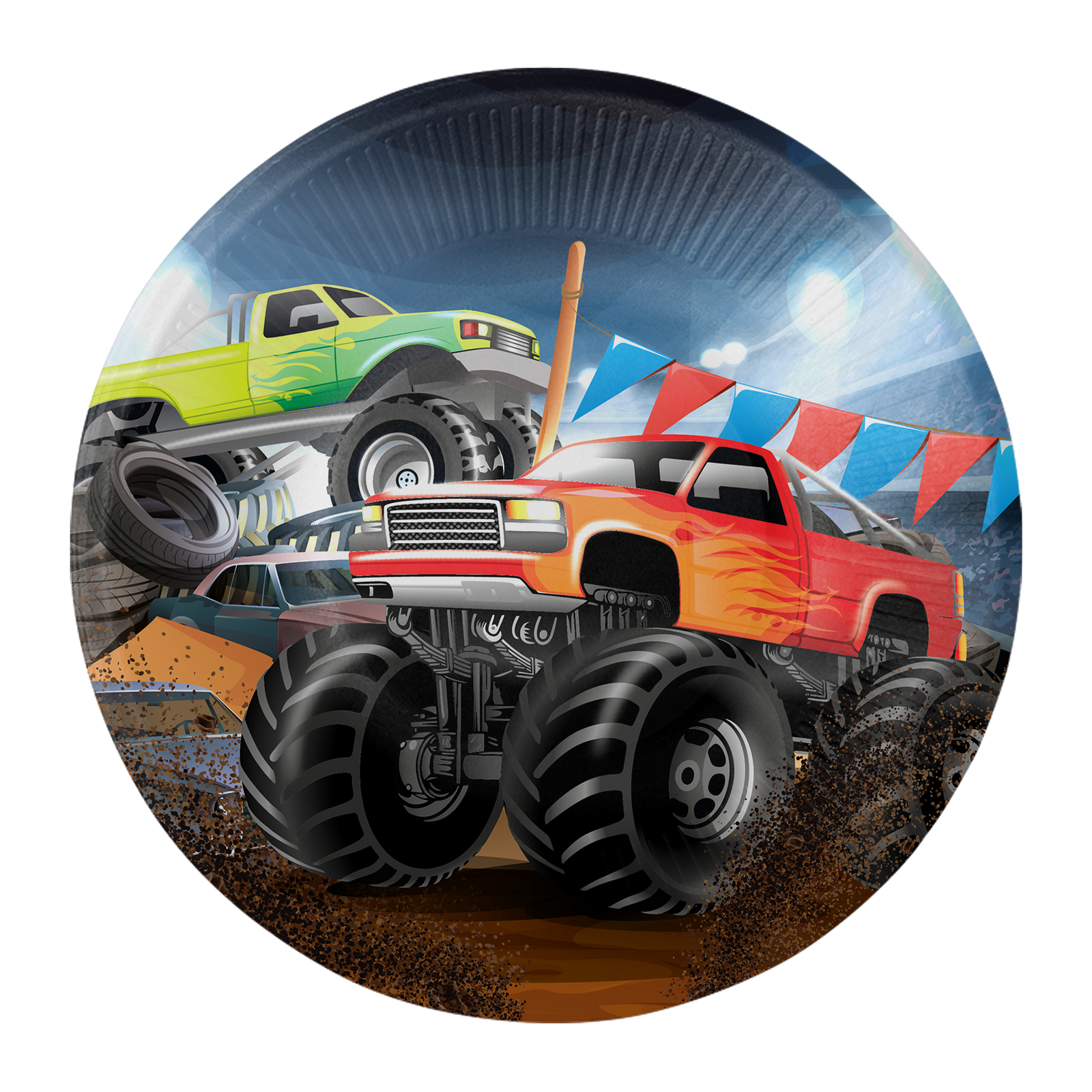 8 piatti Monster Truck Rally 18 cm