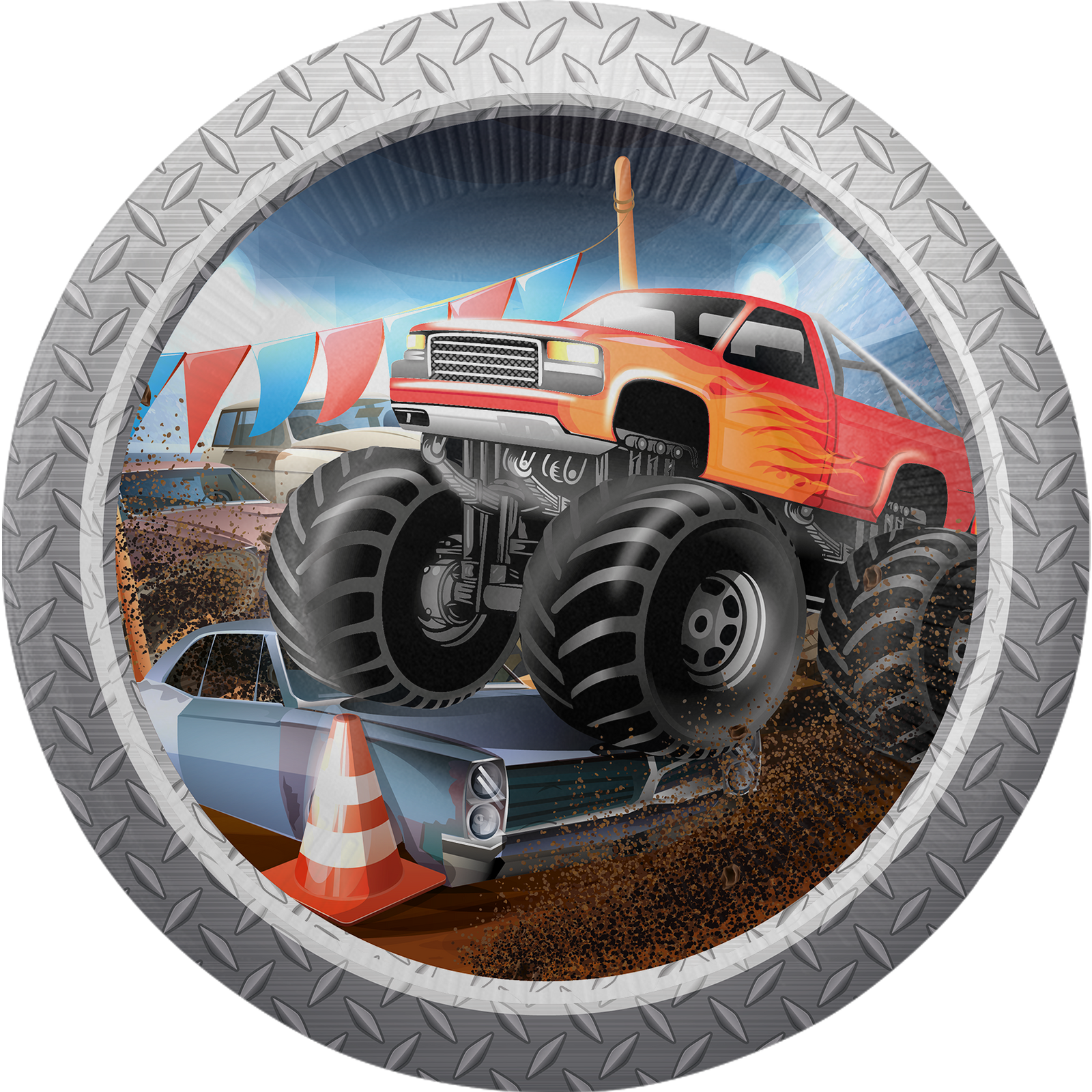 8 piatti Monster Truck Rally 23 cm