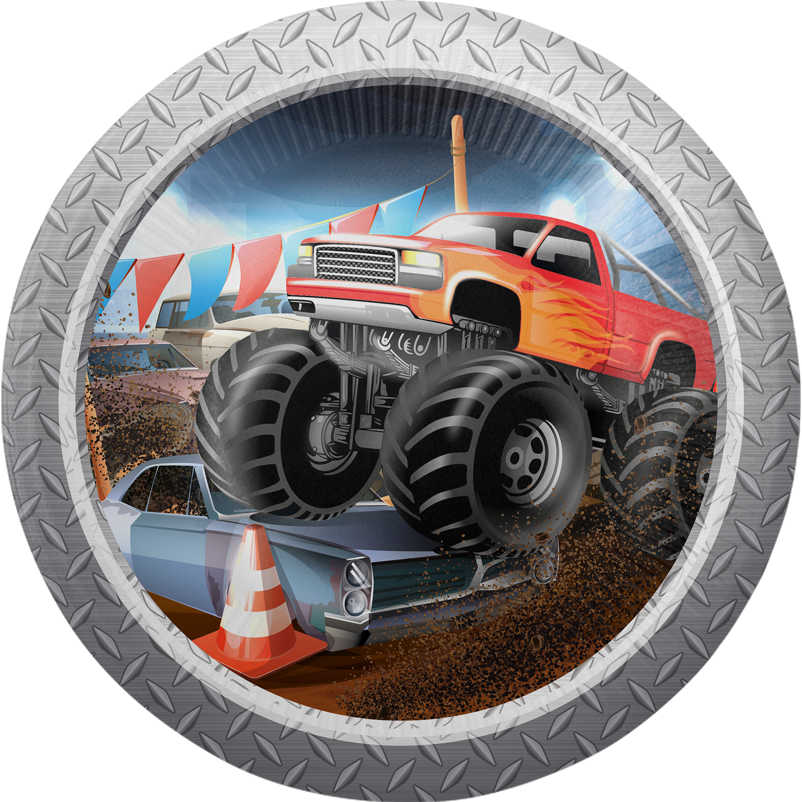 8 Platos Monster Truck Rally 23 cm