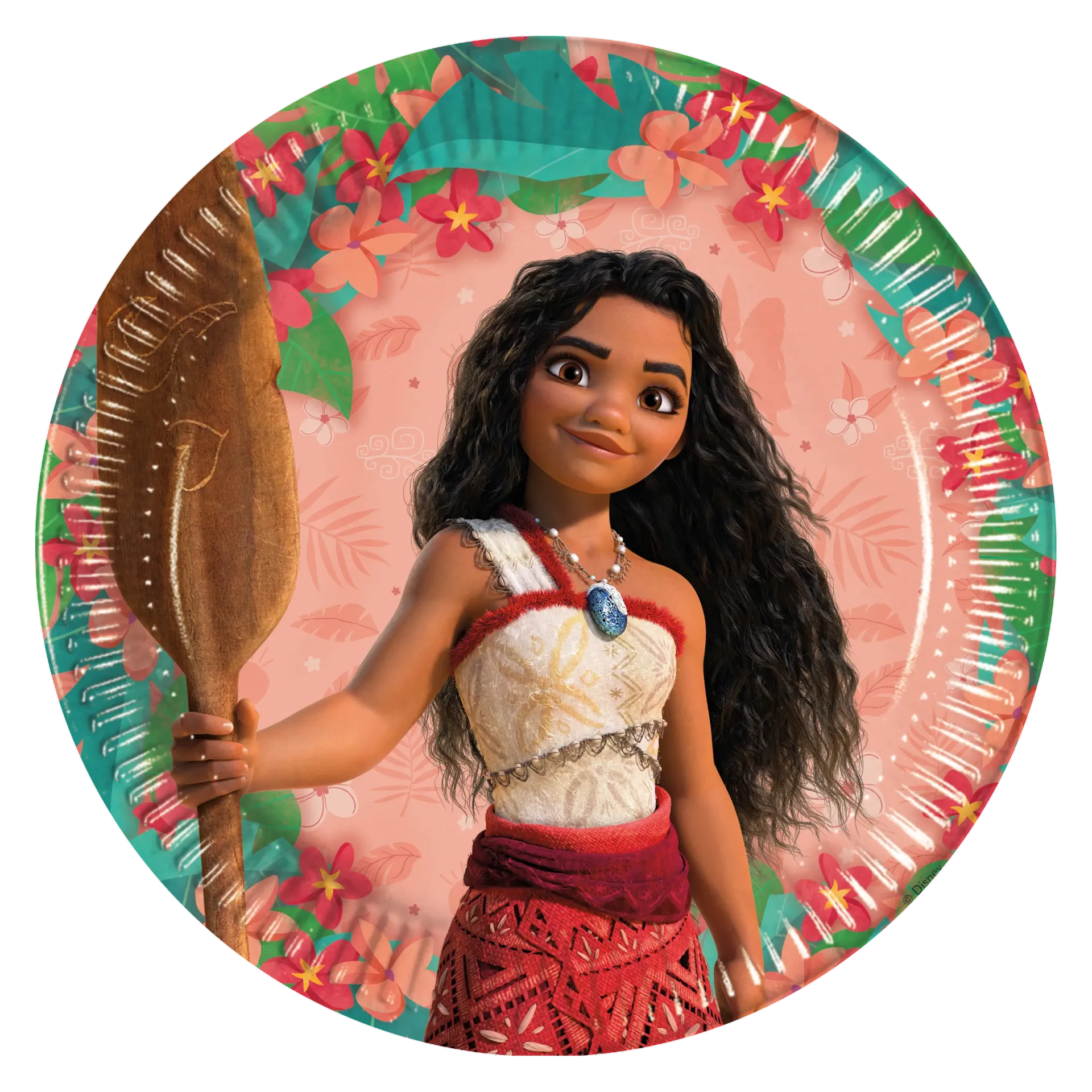 8 Platos de Papel Vaiana 23cm