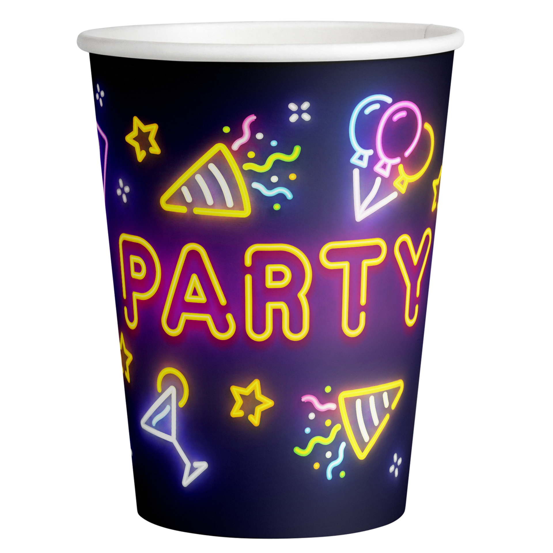 8 VASOS 250 ML GLOW PARTY