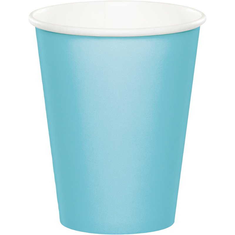 8 BICCHIERI DI CARTA 250 ML BLU PASTELLO