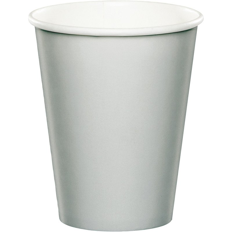 8 BICCHIERI DI CARTA ARGENTO LUCENTE 250ML