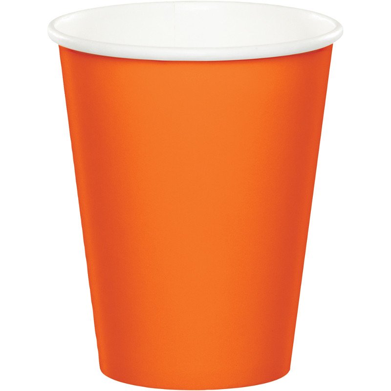 8 VASOS DE PAPEL 250 ML SUNKISSED ORANGE