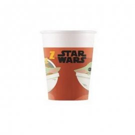 8 VASOS DE PAPEL MANDALORIAN STAR WARS