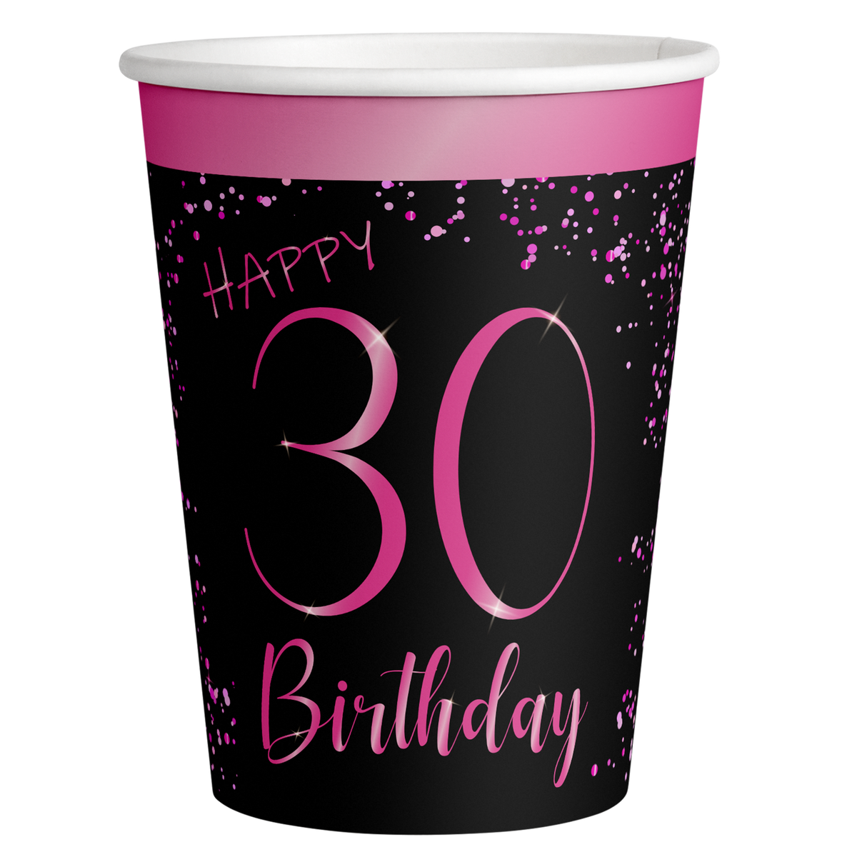 8 eleganti bicchieri rosa per il 30° anniversario da 250 ml
