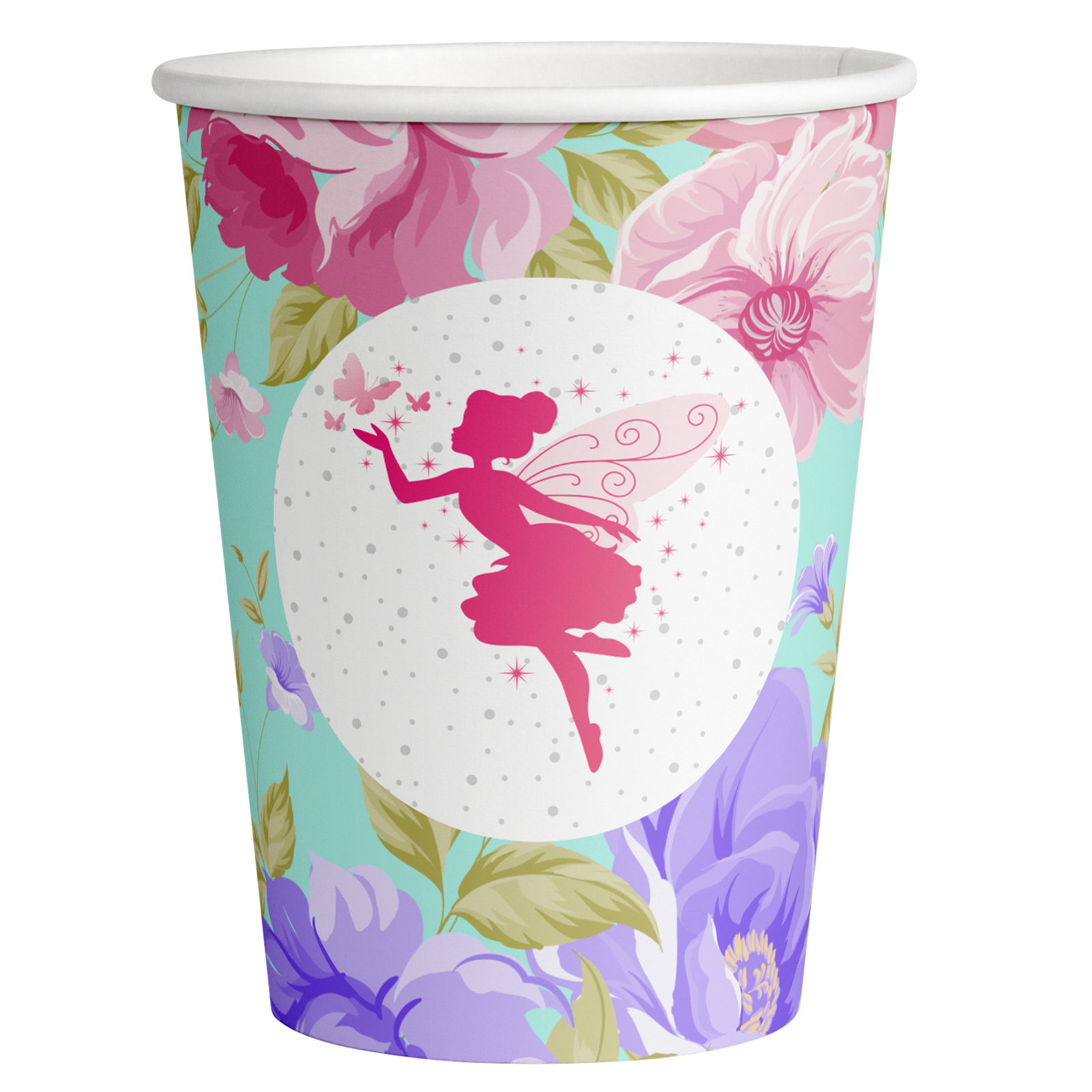 8 bicchieri da fata floreale 250 ml