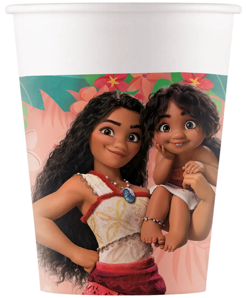 8 Vasos de Papel Vaiana 200ml