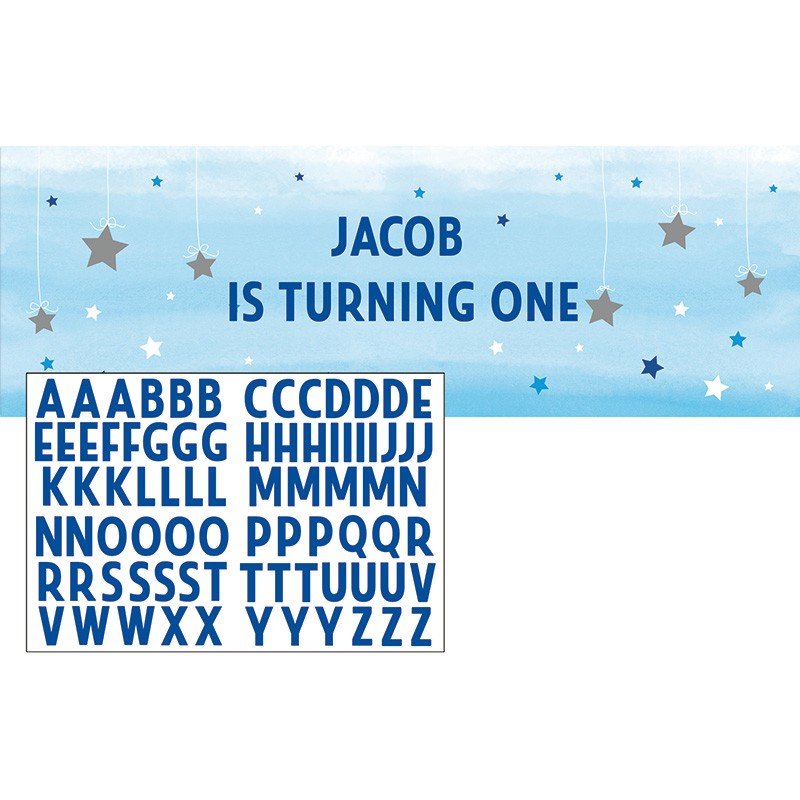 Banner personalizzabile con adesivi ONE LITTLE STAR - BOY