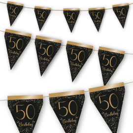 Élégant fanion noir 50 ans