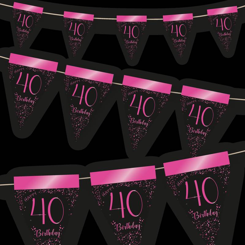 Elegante gagliardetto rosa per il 40° anniversario