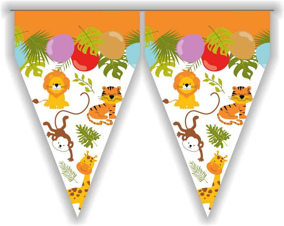 Banderin JUNGLE ANIMALS 3 metros