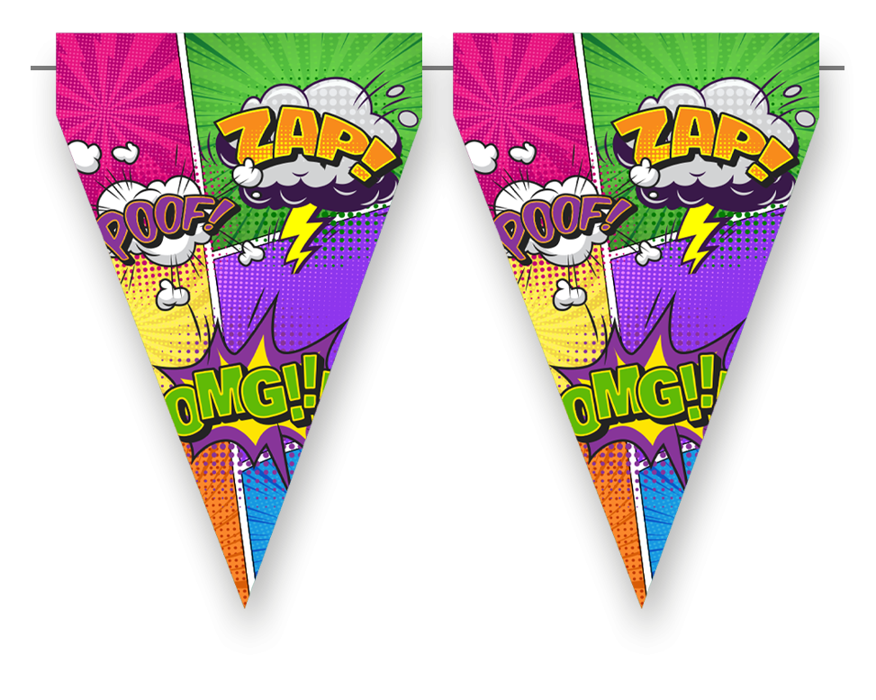 Banderín Superhéroes 3 m